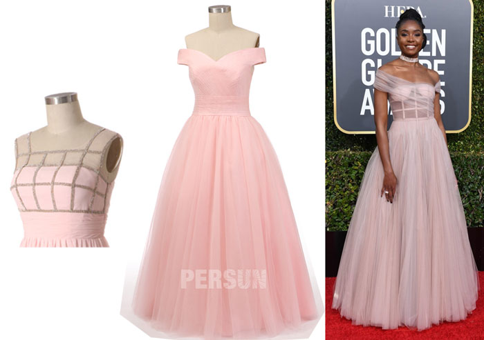 personnaliser une robe rose mariée comme celle de Kiki Layne aux Golden Globes 2019